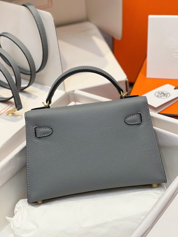 Hermes Kelly Mini K20 Epsom Gray Replica Bags Size 20cm (2)