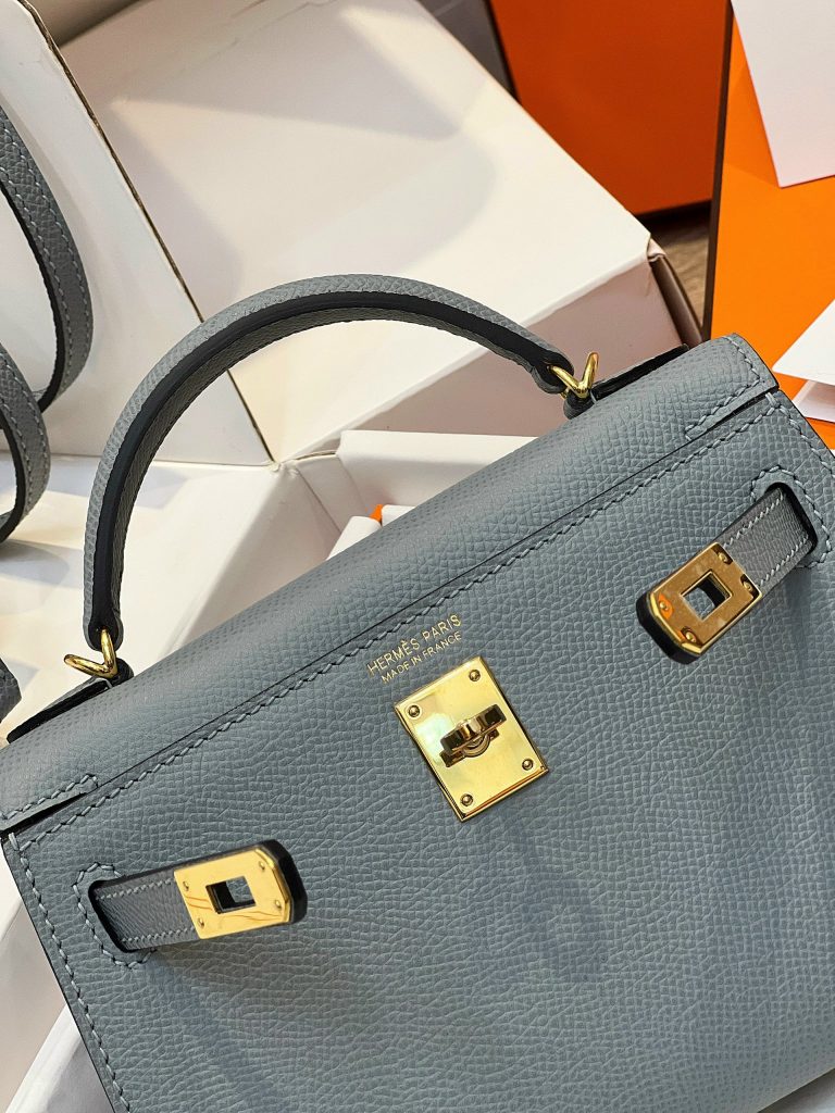 Hermes Kelly Mini K20 Epsom Gray Replica Bags Size 20cm (2)