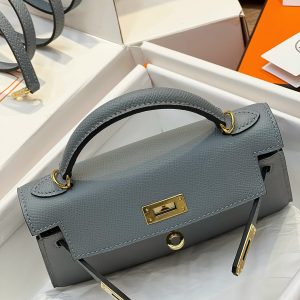 Hermes Kelly Mini K20 Epsom Gray Replica Bags Size 20cm (2)