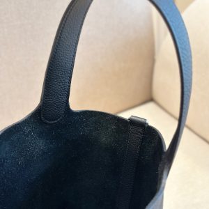 Hermes Picotin Togo Black Replica Bags 22cm (2)