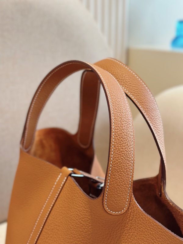 Hermes Picotin Togo Leather Replica Bags Brown 22cm (2)