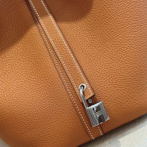 Hermes Picotin Togo Leather Replica Bags Brown 22cm (2)