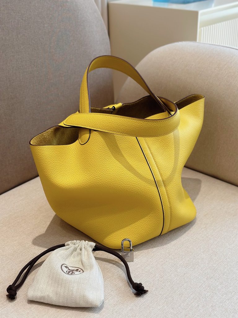 Hermes Picotin Togo Replica Bags Yellow 22cm (2)