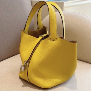 Hermes Picotin Togo Replica Bags Yellow 22cm (2)