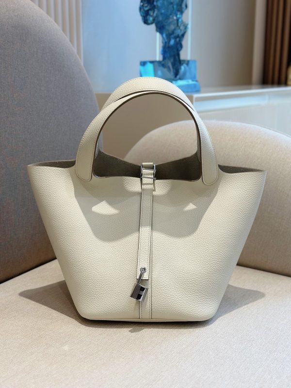 Hermes Picotin Togo White Replica Bags 22cm (2)