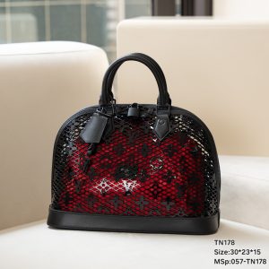 Louis Vuitton Alma PM Patent Calfskin Leather Replica Bags Black Size 30x23x15cm (2)