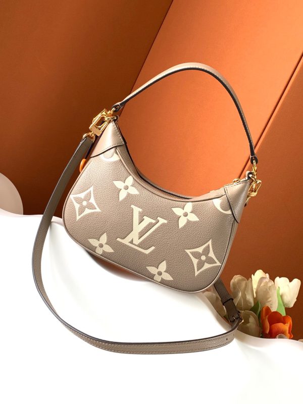 Louis Vuitton Bagatelle Bicolor Monogram Empreinte Beige Replica Bags 24x18cm (2)