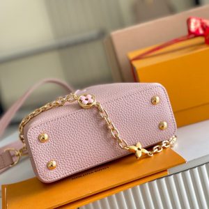 Louis Vuitton Capucines Cow Leather Pink Replica Bags Size 21cm (2)