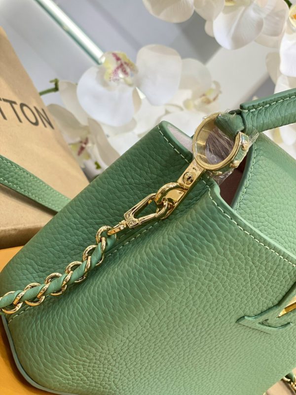 Louis Vuitton Capucines Mini Replica Bags Calf Leather Green Size 21cm (2)