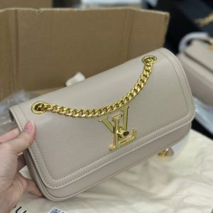 Louis Vuitton LockMe Chain East West Replica Bags Beige Size 23 (2)