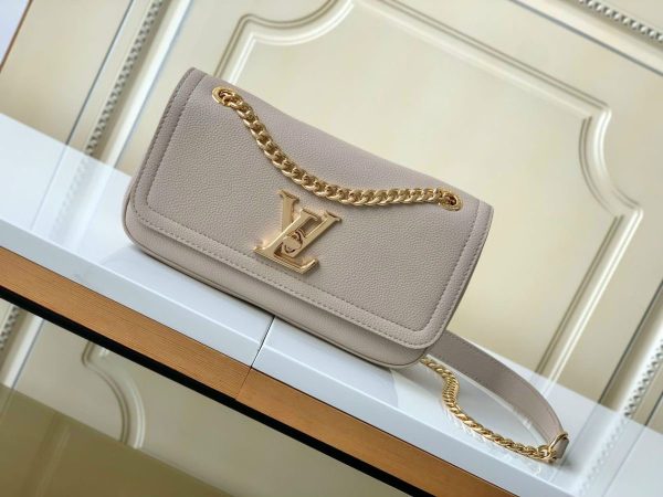 Louis Vuitton LockMe Chain East West Replica Bags Beige Size 23 (2)