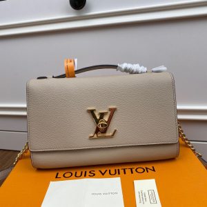 Louis Vuitton LockMe Short Beige Replica Bags Gold Buckle Size 24cm (2)