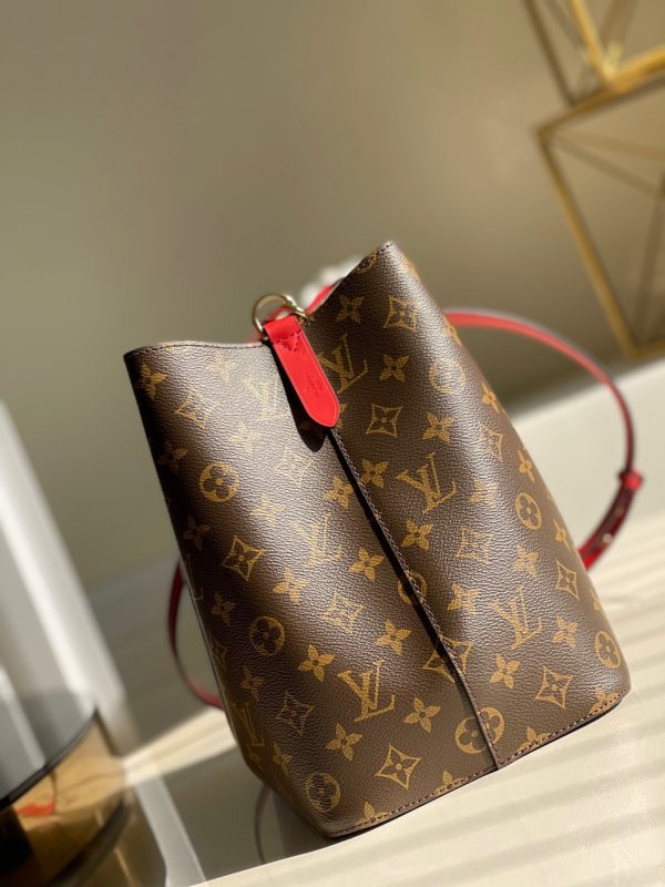 Louis Vuitton NeoNoe MM Bucket Handbags Monogram Red 26x22x27cm (2)