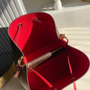 Louis Vuitton NeoNoe MM Bucket Handbags Monogram Red 26x22x27cm (2)