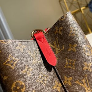 Louis Vuitton NeoNoe MM Bucket Handbags Monogram Red 26x22x27cm (2)