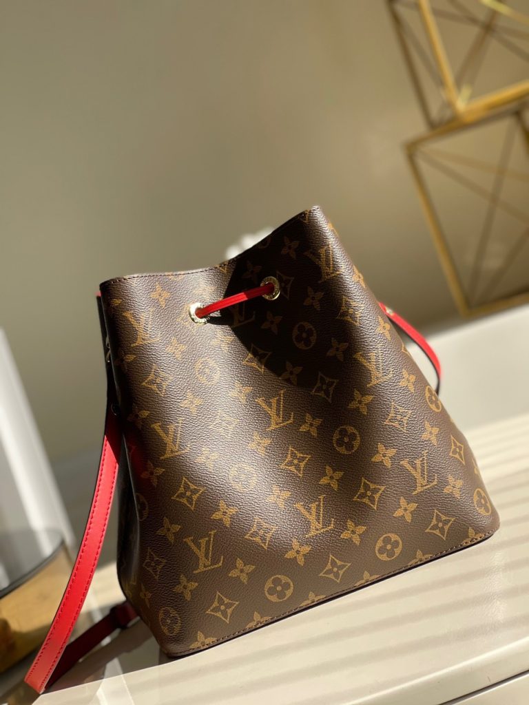 Louis Vuitton NeoNoe MM Bucket Handbags Monogram Red 26x22x27cm (2)