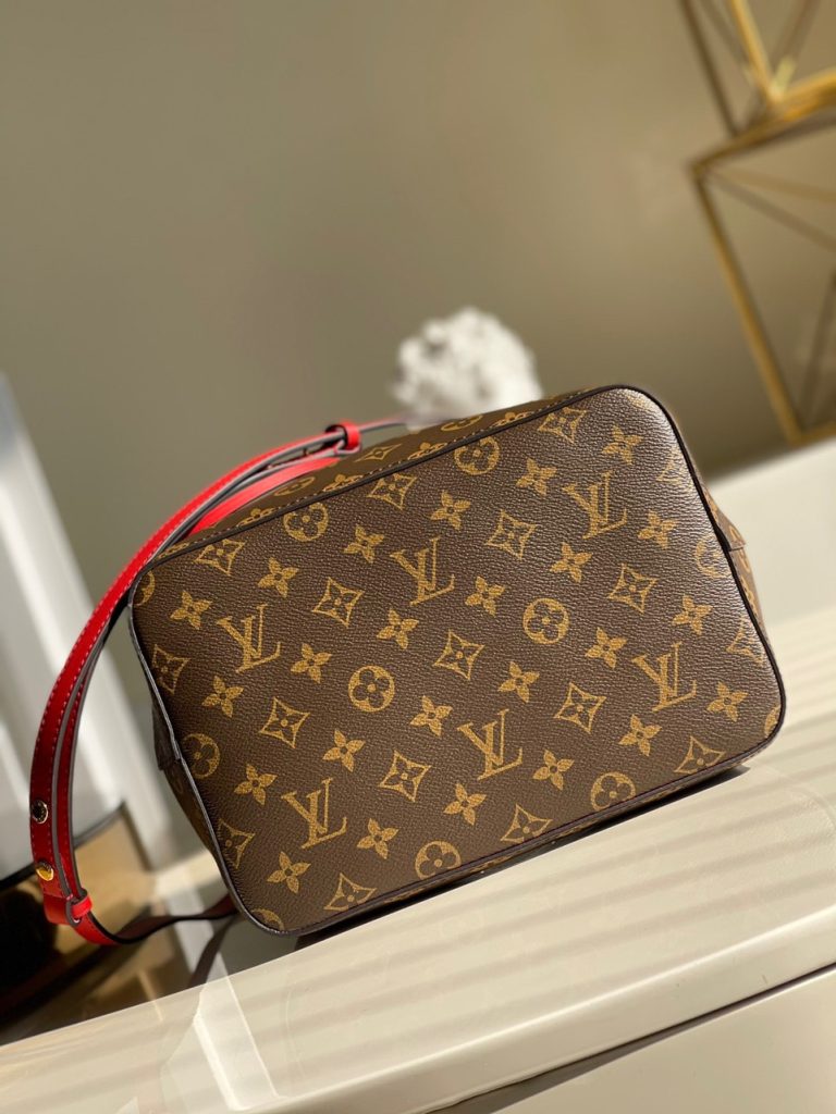 Louis Vuitton NeoNoe MM Bucket Handbags Monogram Red 26x22x27cm (2)