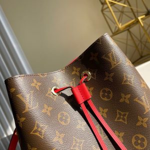 Louis Vuitton NeoNoe MM Bucket Handbags Monogram Red 26x22x27cm (2)