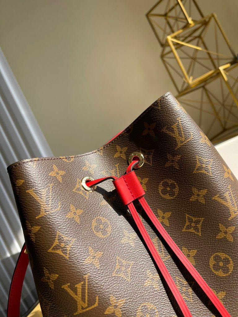 Louis Vuitton NeoNoe MM Bucket Handbags Monogram Red 26x22x27cm (2)