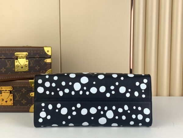 Louis Vuitton On The Go Polka Dot Motifs Black Replica Handbags 35x27x14cm (2)