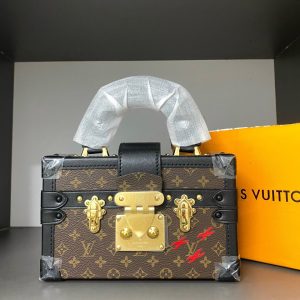 Louis Vuitton Petite Malle Dark Brown Replica Bags 7.25x4 (2)