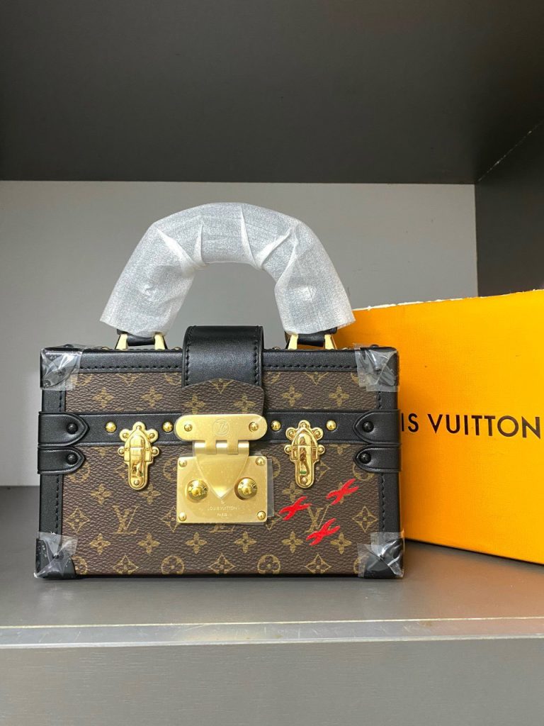 Louis Vuitton Petite Malle Dark Brown Replica Bags 7.25x4 (2)