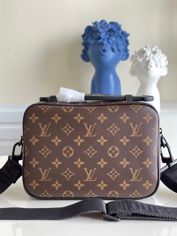 Louis Vuitton Replica Bags LV Monogram Macassar Canvas S Lock Messenger Brown Size 22x18x8cm (2)