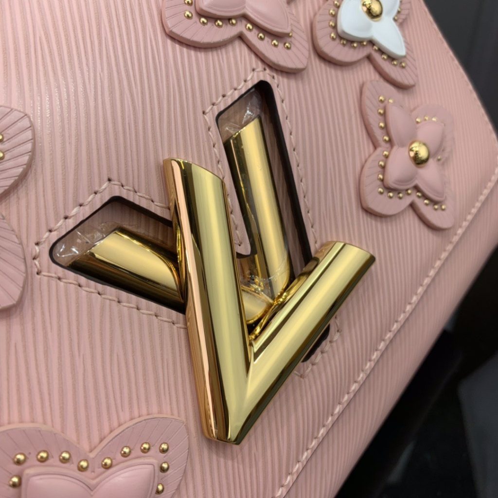 Louis Vuitton Twist Limited Edition Flower Embellished Epi Leather MM Pink Replica Bags 24cm (2)