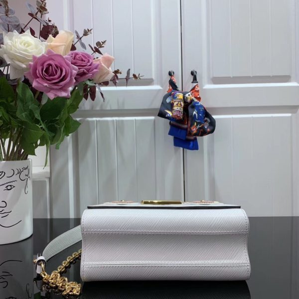 Louis Vuitton Twist Limited Edition Flower Embellished Epi Leather MM White Replica Bags 24cm (2)