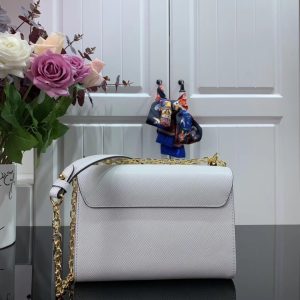 Louis Vuitton Twist Limited Edition Flower Embellished Epi Leather MM White Replica Bags 24cm (2)