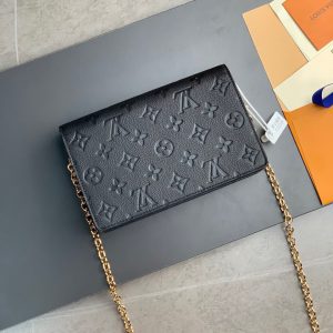 Louis Vuitton Vavin Chain Monogram Wallet Black Replica Bags Size 19cm (2)