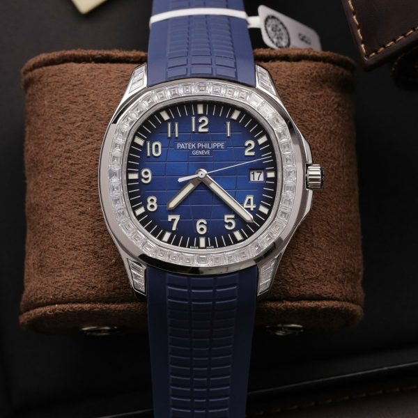 Patek Philippe Aquanaut 5168G Customs Moissanite Baguette Diamonds 42mm (1)