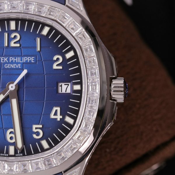 Patek Philippe Aquanaut 5168G Customs Moissanite Baguette Diamonds 42mm (1)