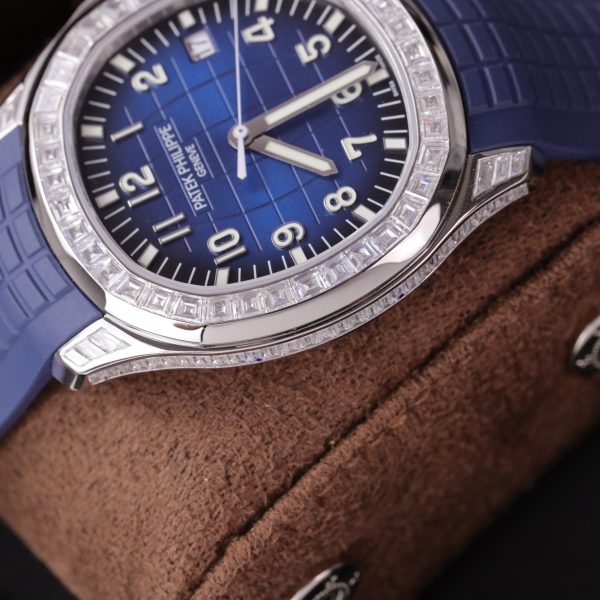 Patek Philippe Aquanaut 5168G Customs Moissanite Baguette Diamonds 42mm (1)