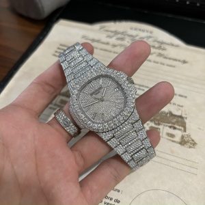 Patek Philippe Nautilus 5719 Iced Out Moissanite Best Replica Watch 40mm