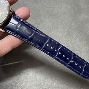 Patek Philippe Tourbillon Replica Watch Blue Dial Leather Strap 44mm