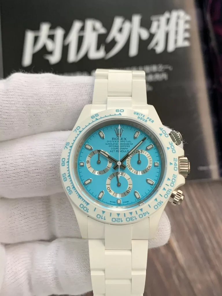 Rolex Cosmograph Daytona AET Ice Blue Dial Ceramic Replica Watch 40mm (3)