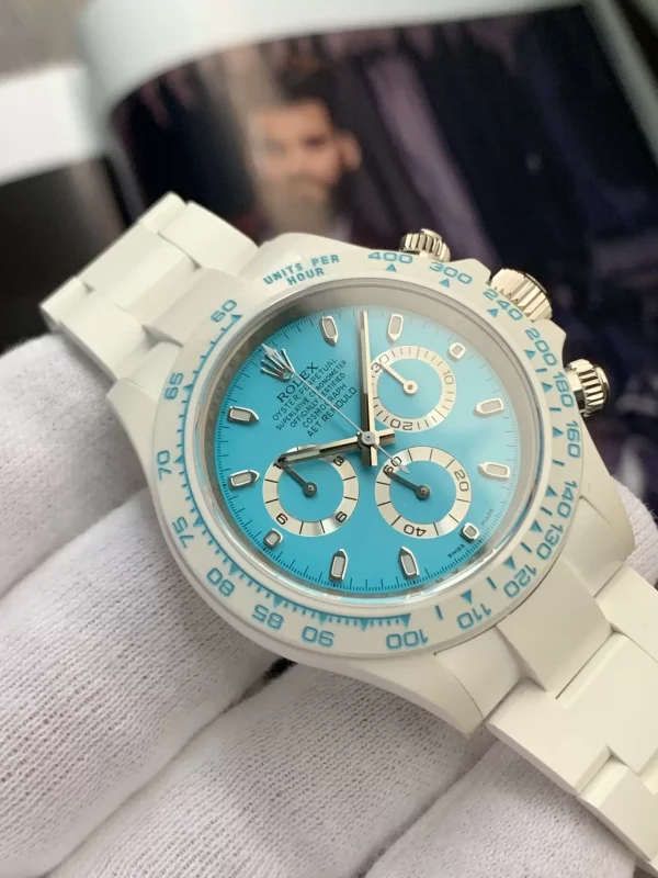 Rolex Cosmograph Daytona AET Ice Blue Dial Ceramic Replica Watch 40mm (3)