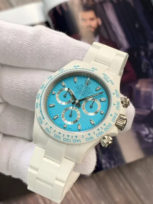 Rolex Cosmograph Daytona AET Ice Blue Dial Ceramic Replica Watch 40mm (3)