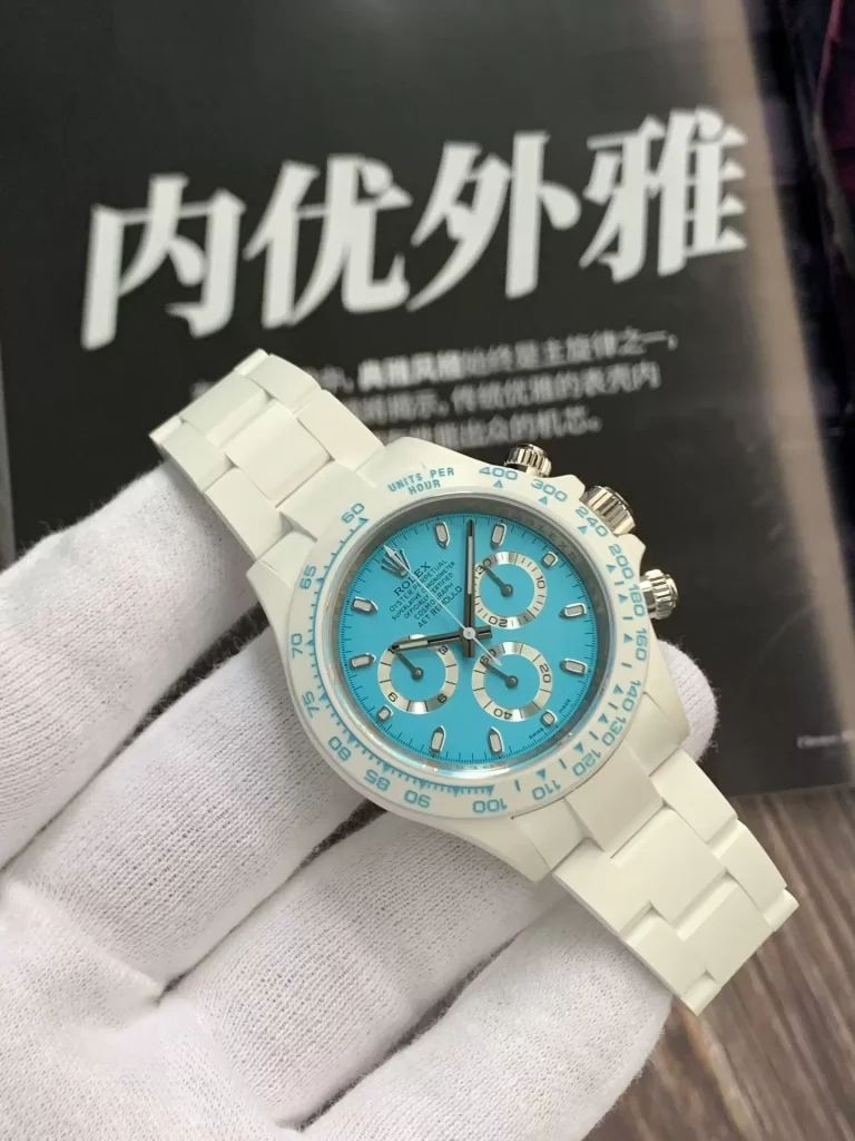 Rolex Cosmograph Daytona AET Ice Blue Dial Ceramic Replica Watch 40mm (3)