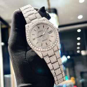 Rolex DateJust 126334 Customs Full Moissanite Diamonds Clone Watches