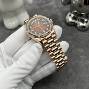 Rolex Day-Date 128235 Chocolate Dial 18K Solid Gold Watch