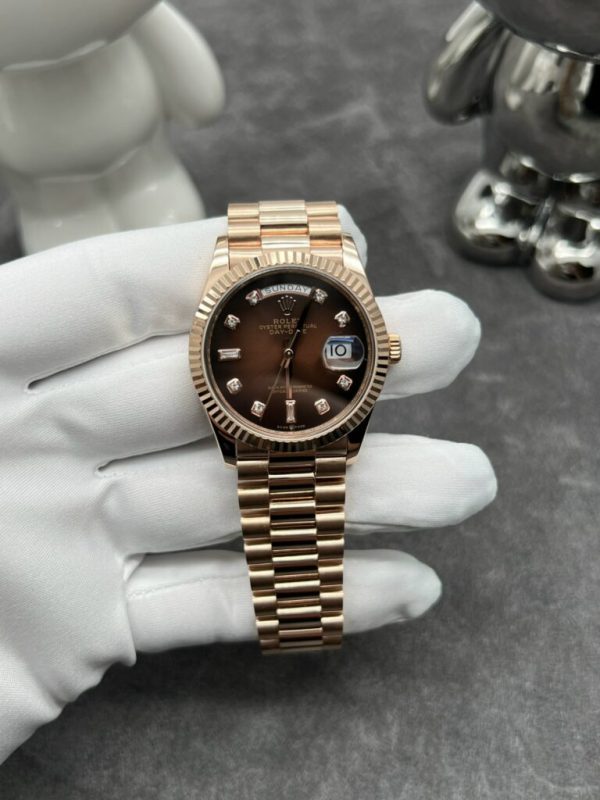 Rolex Day-Date 128235 Chocolate Dial 18K Solid Gold Watch