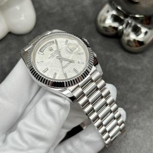 Rolex Day-Date Customs Platinum Meteorite Dial Replica Watch 40mm (1)