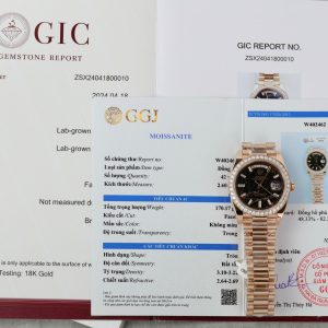 Rolex Day-Date Gold Wrapped Custom Moissanite Diamonds Eisenkiesel Dial GMF 40mm (2)