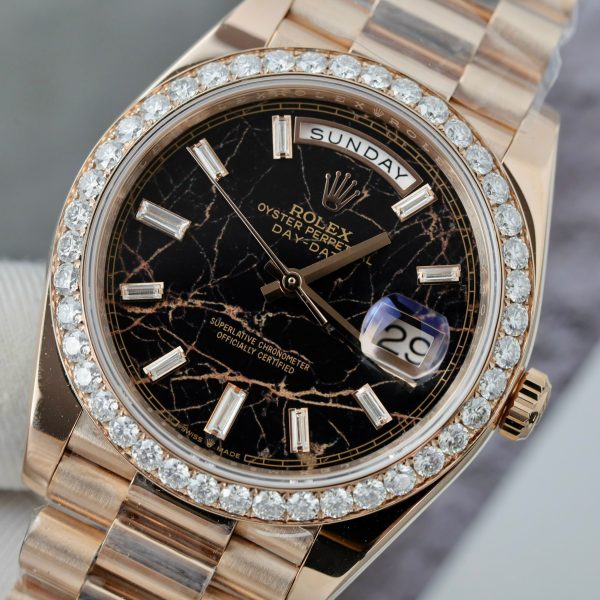 Rolex Day-Date Gold Wrapped Custom Moissanite Diamonds Eisenkiesel Dial GMF 40mm (2)