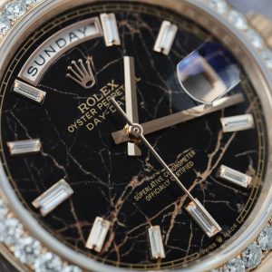 Rolex Day-Date Gold Wrapped Custom Moissanite Diamonds Eisenkiesel Dial GMF 40mm (2)