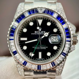 Rolex GMT-Master II 116759SA Customs Moissanite Sapphire Diamonds 40mm (5)