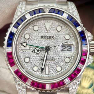 Rolex GMT-Master II 116759SARU Custom Moissanite Sapphire Diamonds 40mm (10)