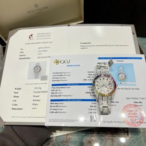 Rolex Iced Out Moissanite Custom Ruby Bezel DateJust Replica 41mm (1)